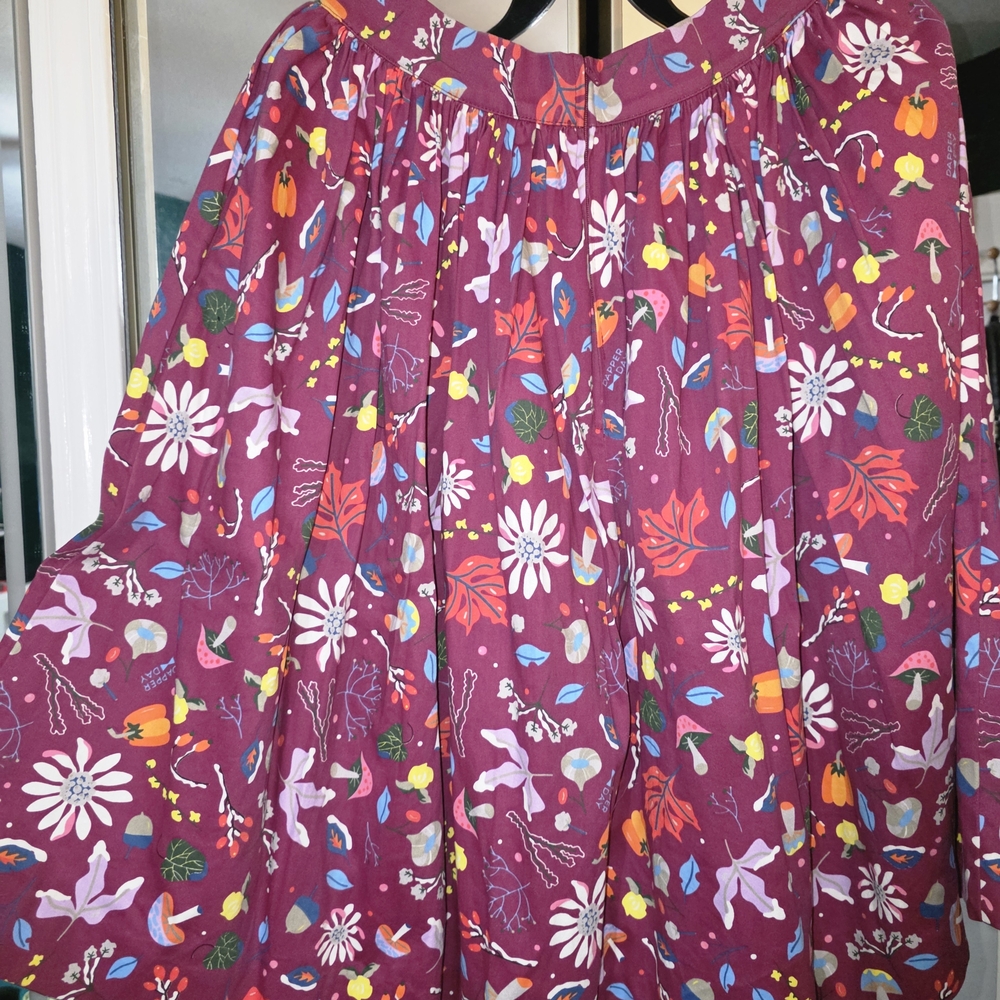Pinup Couture A-Line Skirt - Purple Floral - Picture 3 of 3